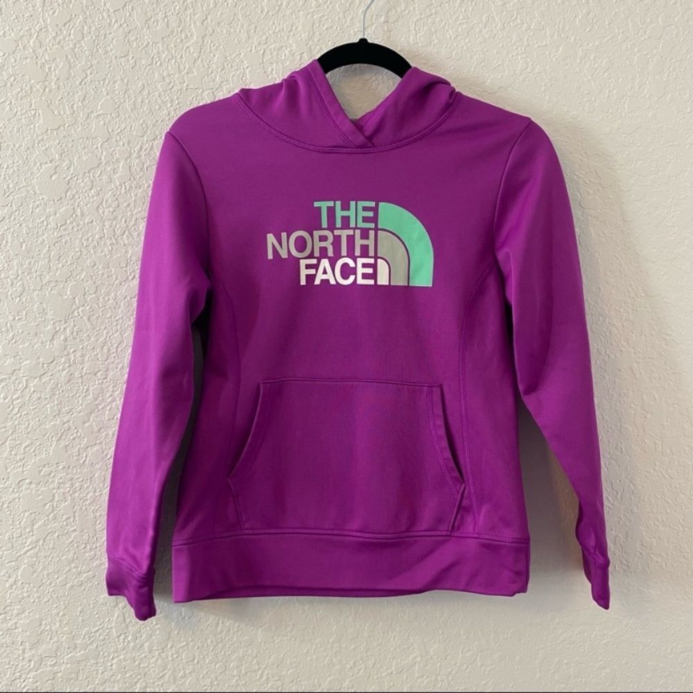 The North Face Girls Large Fleece Purple Surgent Pullover Hoodie Sweatshirt